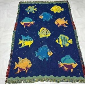 Aquarium Colorful Fish Pattern tapestry Blanket